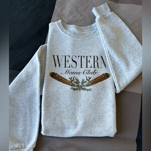 Medium Gray Western Moms Club Sweatshirt